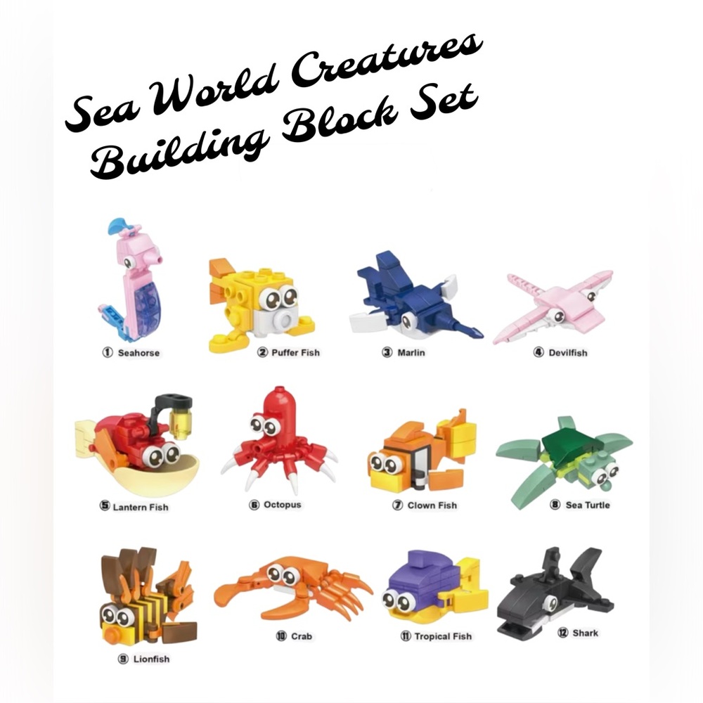 $5🔥 Sea World Creatures Building Lego Set